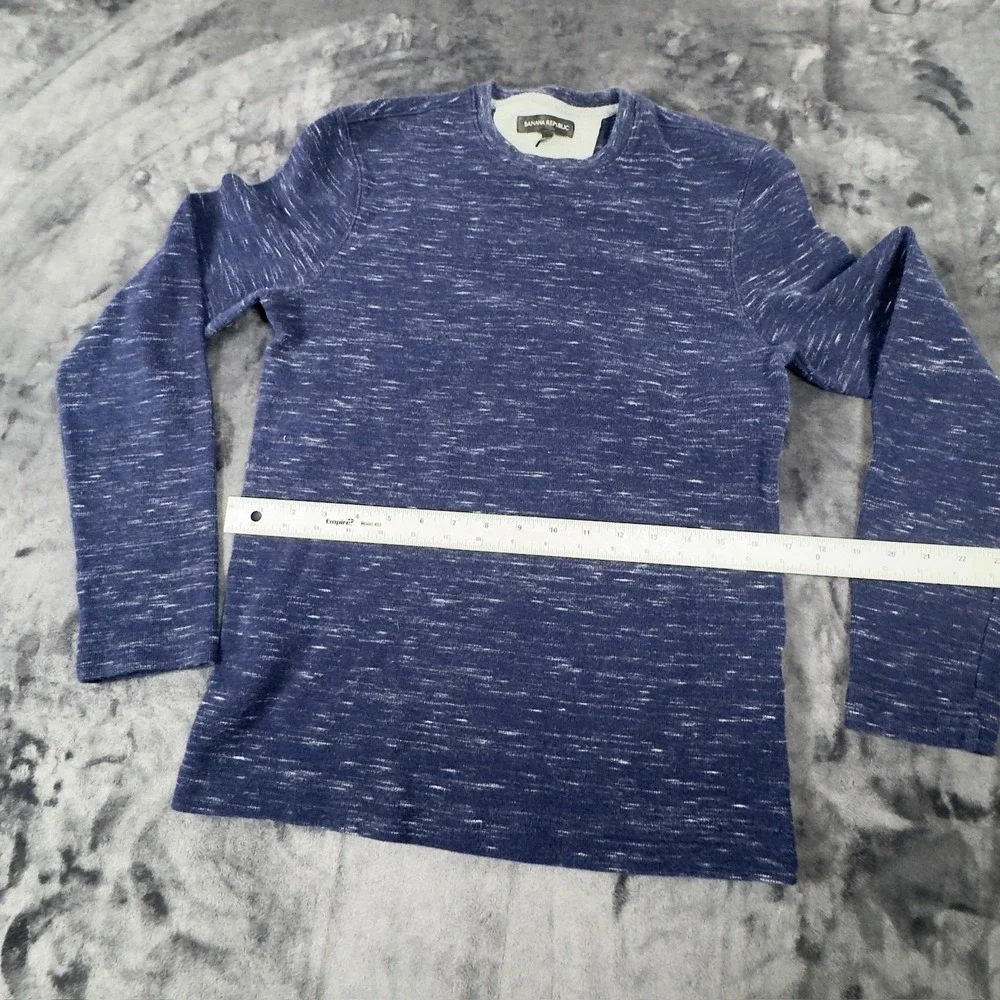Banana Republic Pullover Mens Medium Blue Space Dye Long Sleeve Crew Neck